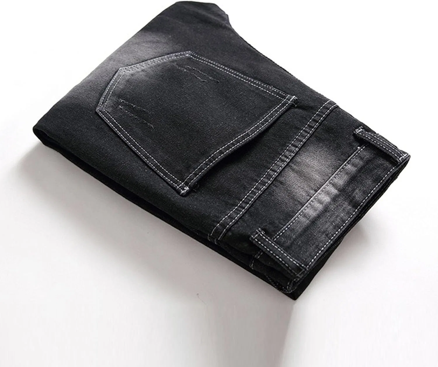 Джинсы slim fit с рваными элементами, черный — фото 4