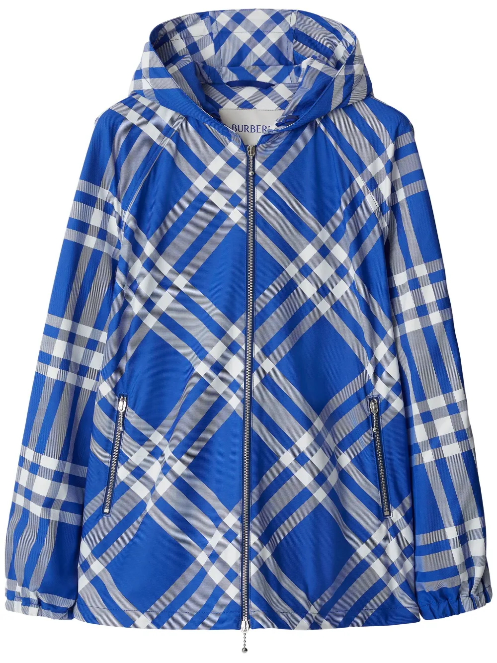 

Клетчатая куртка с капюшоном BURBERRY, синий