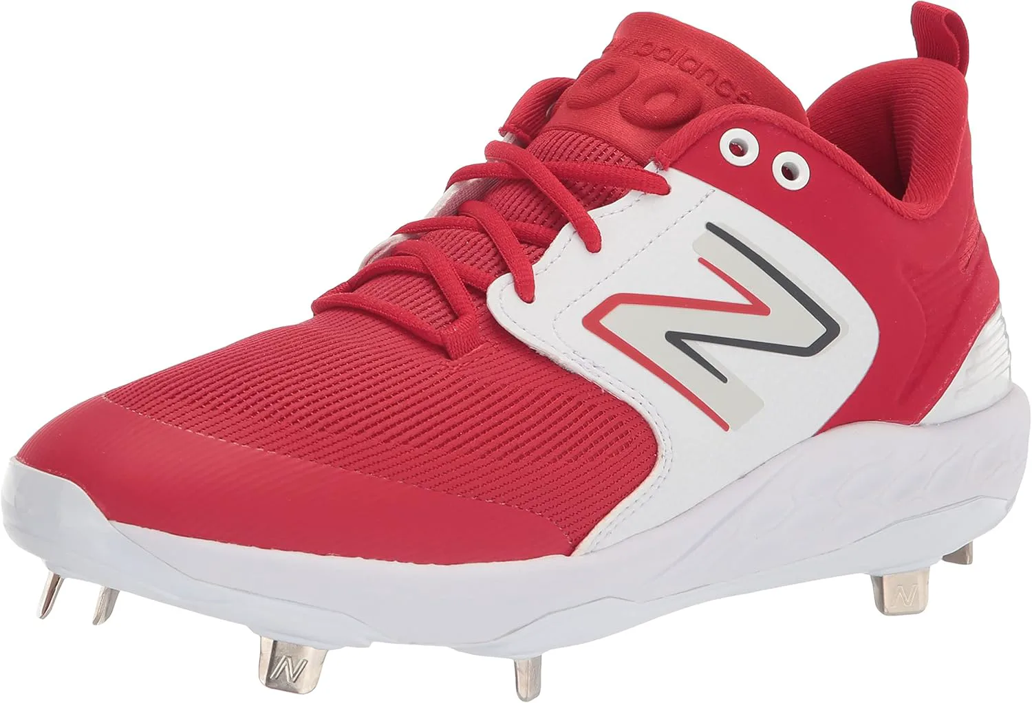Бейсбольные кроссовки New Balance Fresh Foam X 3000 V6 для мужчин, металлические, красно-белый — фото 3