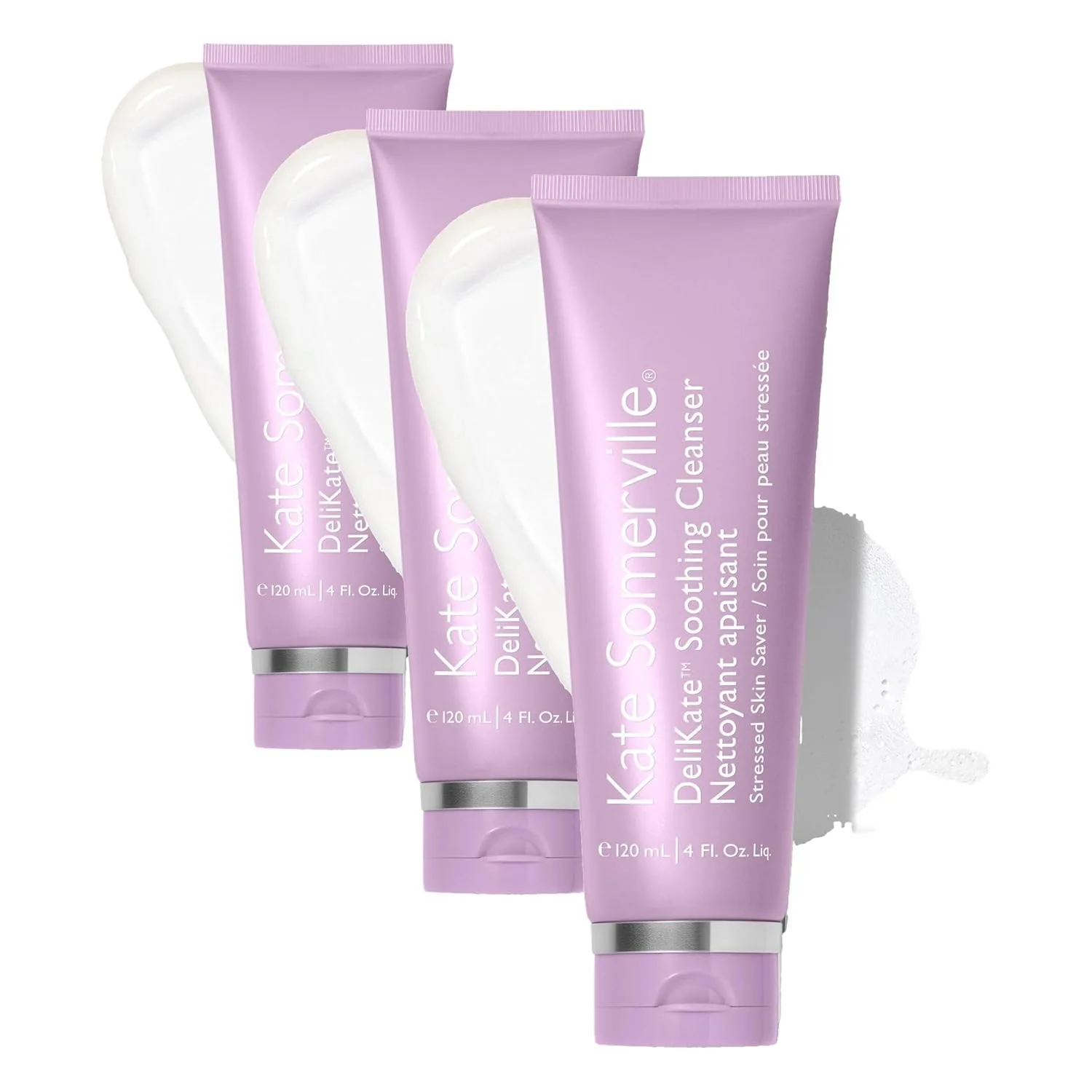 Kate Somerville DeliKate Soothing Cleanser - увлажняющее средство для умывания чувствительной кожи, клинически доказано снимает покраснение, раздражение и стянутость, 118 мл (набор из 3 шт)