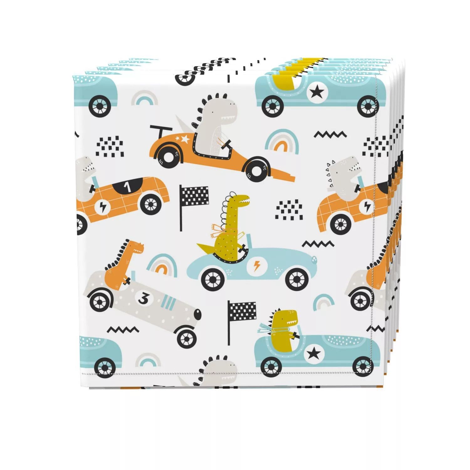 

Набор салфеток из 4 шт., 100 % хлопок, 20x20 дюймов, Dino Racers