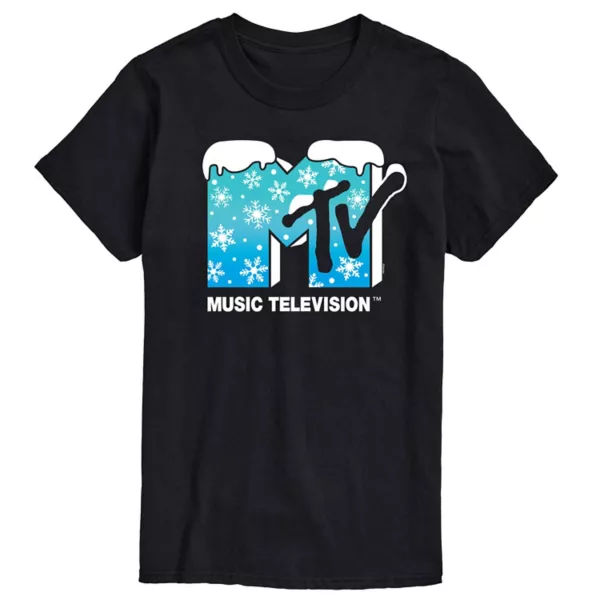 

Футболка с принтом MTV в снежинках для больших размеров Licensed Character, черный