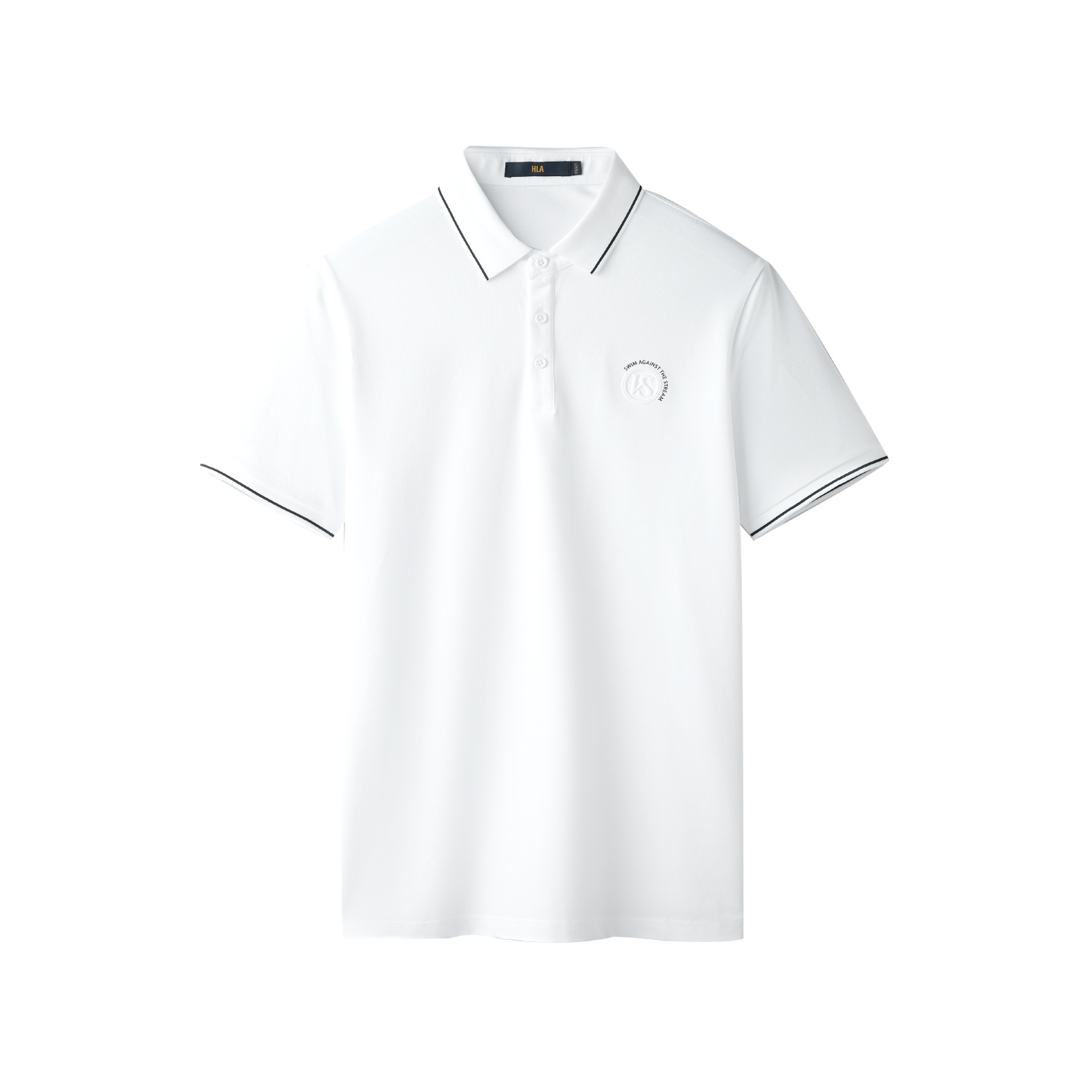 

Поло для мужчин с заостренным воротником, умеренная посадка HLA, raw белый m4