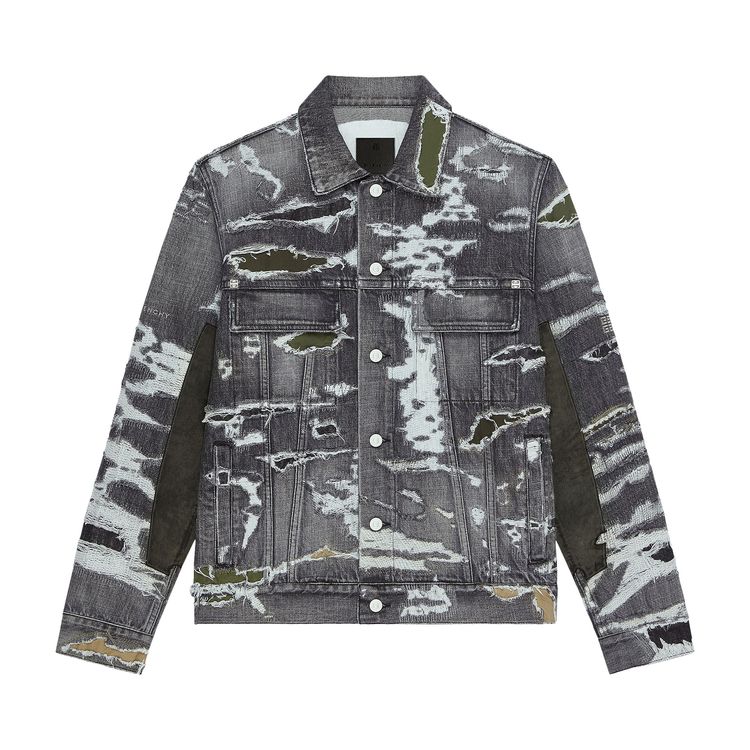 

Куртка Givenchy Distressed Denim Jacket 'Black', черный