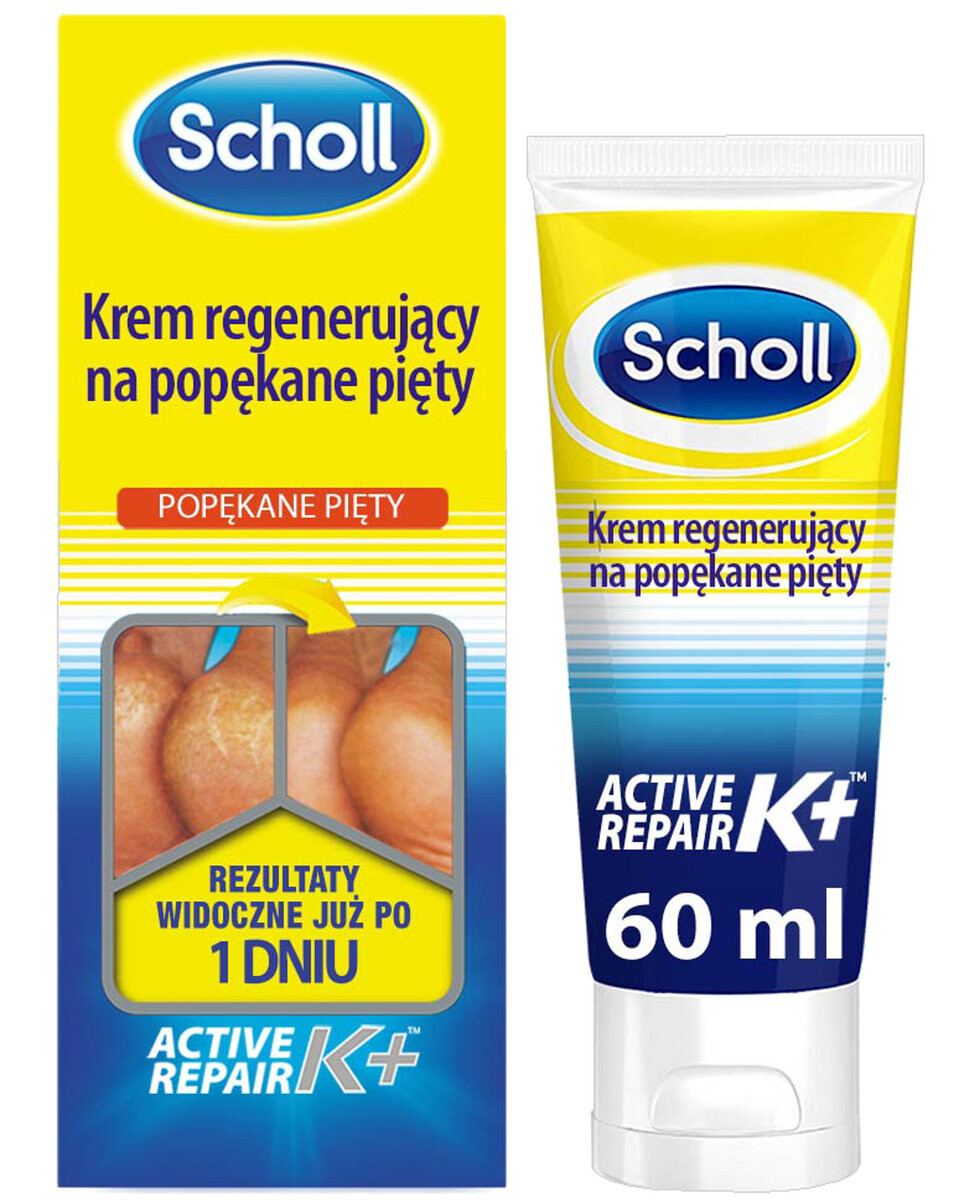 

Scholl, восстанавливающий крем для ног от потрескавшихся пяток К+, 60 мл
