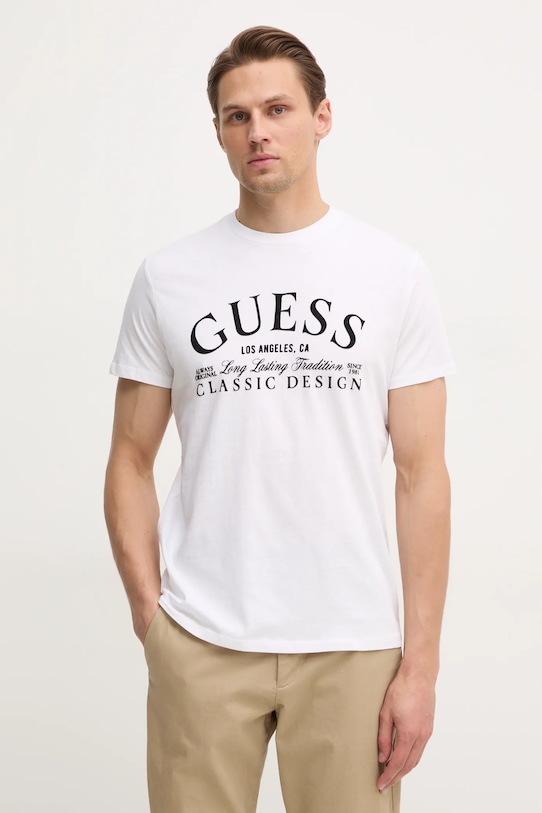 

Хлопковая футболка Guess, белый