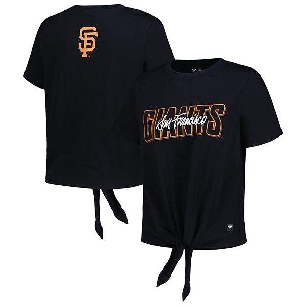 

Женская черная футболка San Francisco Giants с закрученным передом The Wild Collective, Черный, Женская черная футболка San Francisco Giants с закрученным передом The Wild Collective