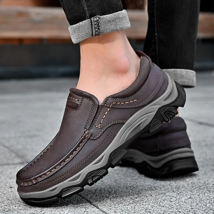 Лоферы кожаные Premium Leather Slip-On Shoes, Dark Brown Cibenf — фото 3