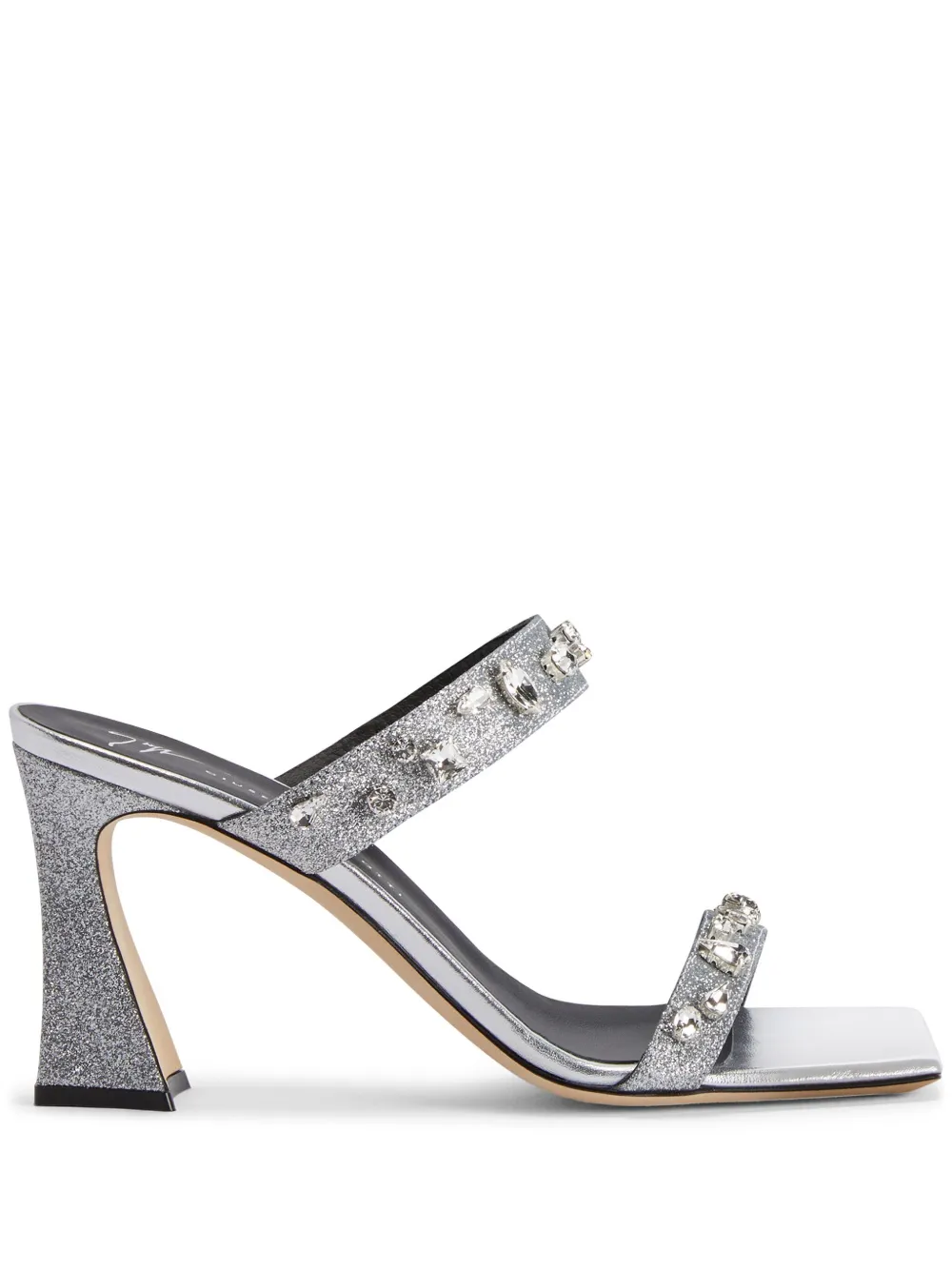 Босоножки Flaminia 85 с кристаллами Giuseppe Zanotti, серебяный