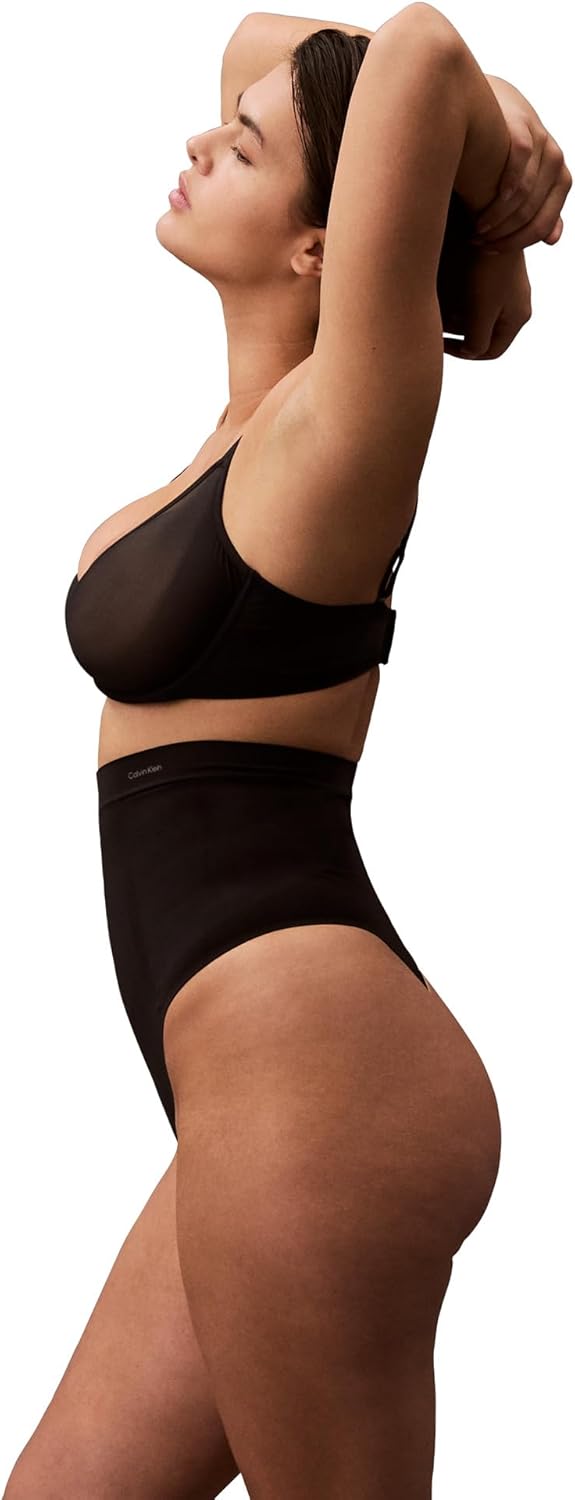 Утягивающие трусики-стринги с высокой талией Calvin Klein Women's Shapewear Secure Sculpt, Black — фото 3