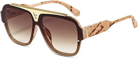 

Винтажные солнцезащитные очки в крупной квадратной оправе, модель 2027 года, для женщин и мужчин, для путешествий, с защитой от УФ-излучения UV400 MTZJH, Brown Brown