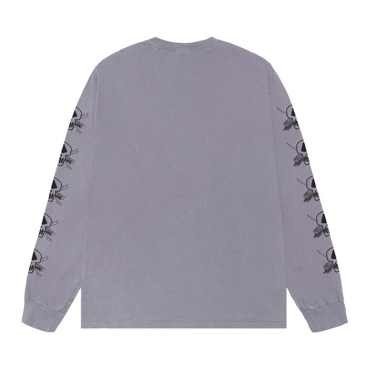 Футболка Stussy Pigment Dyed Foils Long-Sleeve Tee Shark, фиолетовый — фото 2