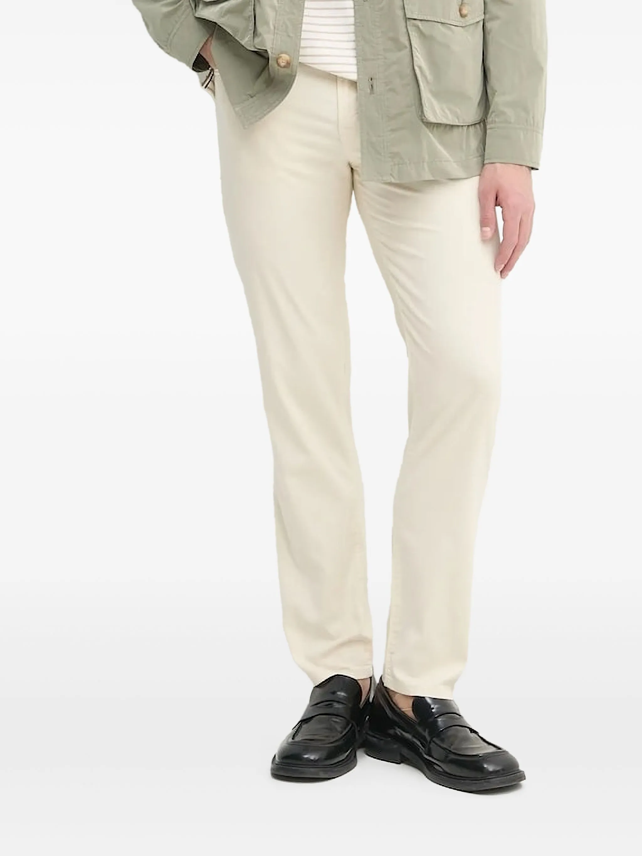 

Прямые брюки с нашивкой-логотипом Boss, белый