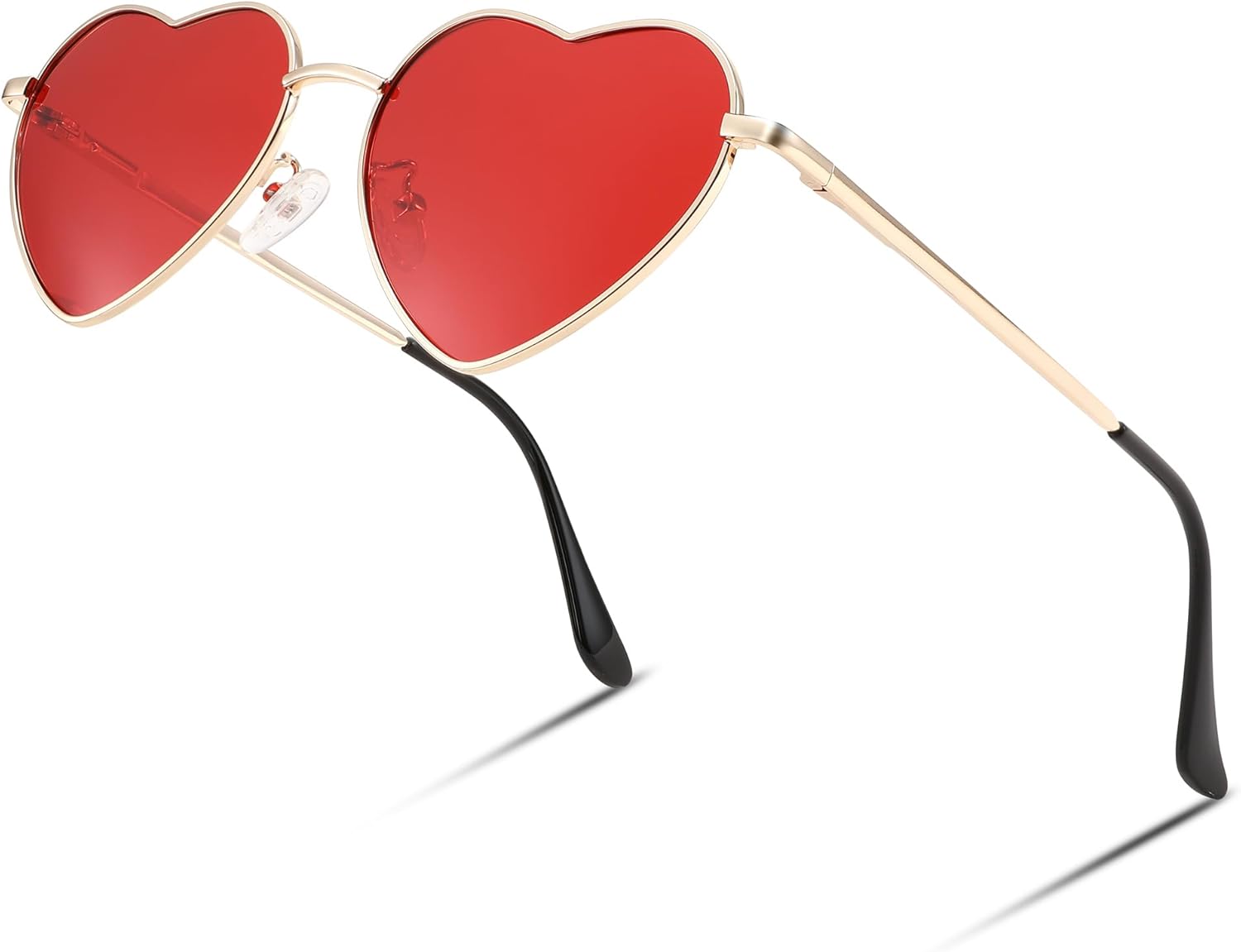 

Поляризованные солнцезащитные очки FEISEDY в форме сердца, для женщин и мужчин, металлическая оправа, милые очки с защитой UV400, модель B2375, 008 Gold Frame/Red Lens
