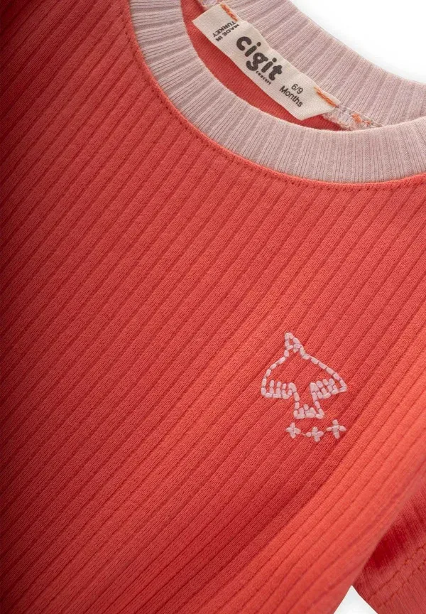 Шорты Bird embroide contrast set Cigit, красный — фото 3