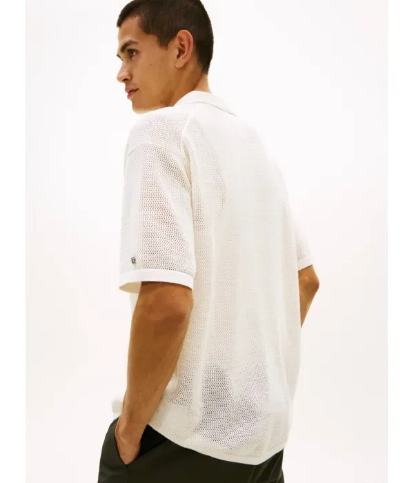 Рубашка loose fit Tommy Hilfiger, экрю — фото 4