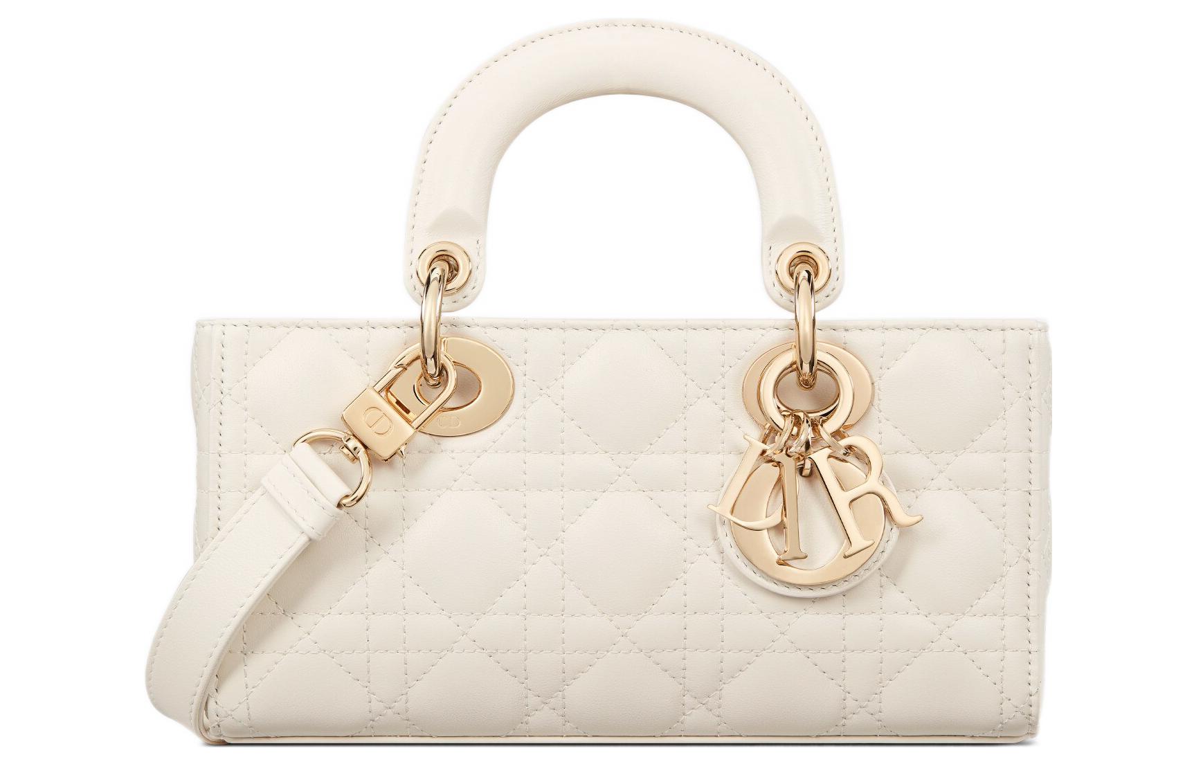 

DIOR Сумка Lady D JOY из овчины через плечо кроссбоди женская молочно-белая
