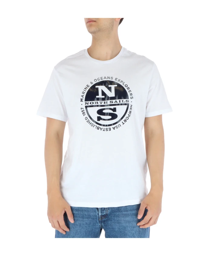 

Белая футболка с короткими рукавами и принтом North Sails, белый