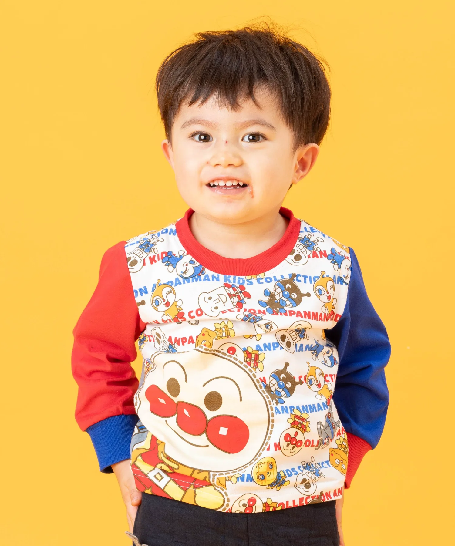 Детская коллекция ANPANMAN / (K) Футболка с длинными рукавами с рисунком в стиле чиби. Anpanman Kids Collection, multicolor