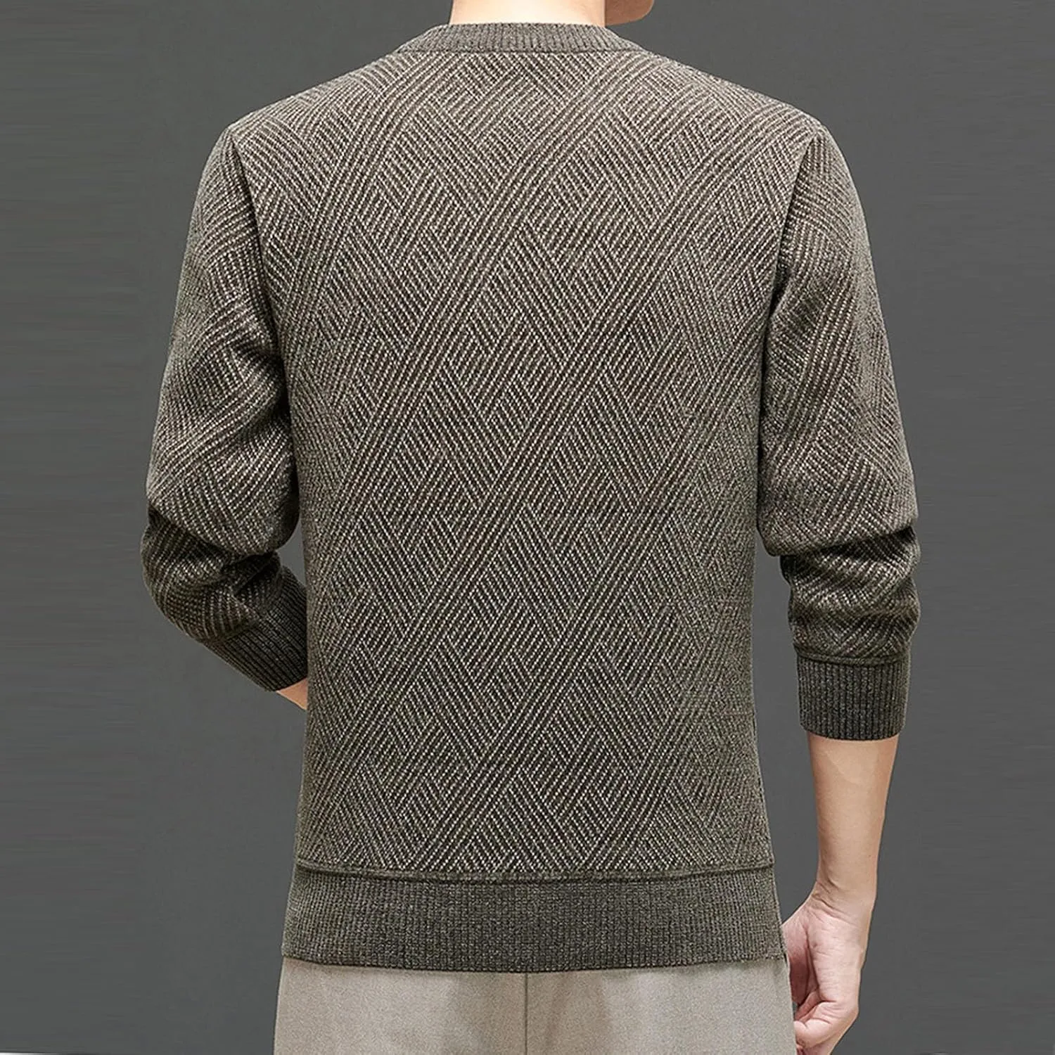 Мужской свитер Soft Knitted, длинный рукав, Slim Fit, Crewneck — фото 3