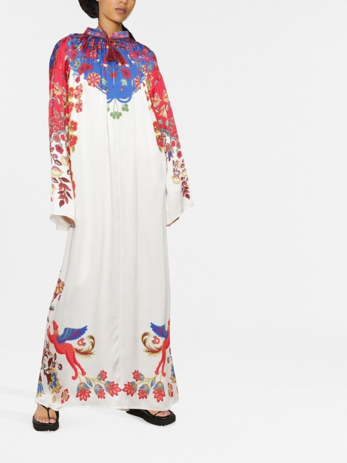 ETRO платье-туника с цветочным принтом, нейтральный цвет — фото 2