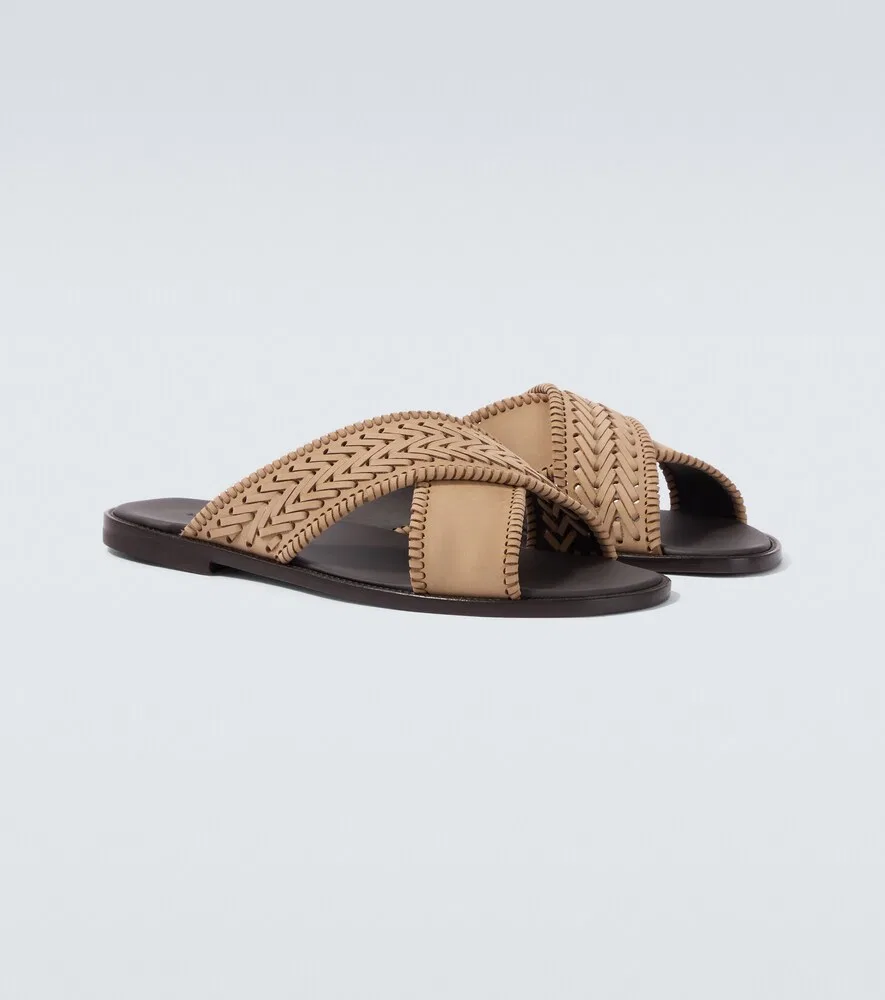 Сандалии из замши Tex Manolo Blahnik, бежевый