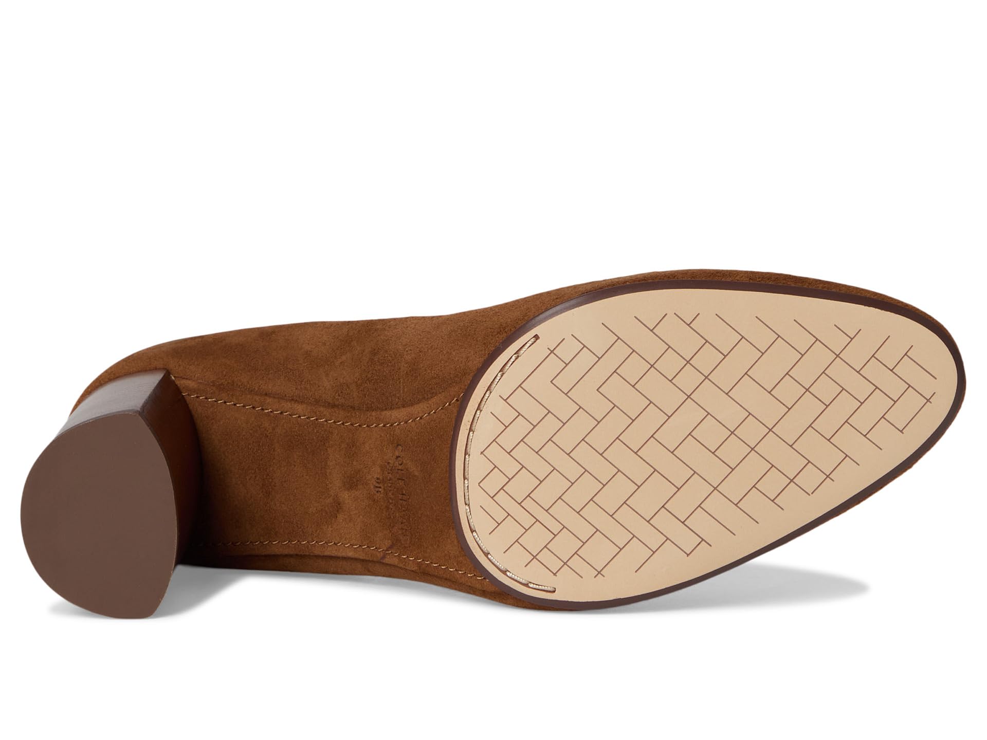 Туфли Cole Haan Nella Block Heel Pumps, цвет Tobacco Suede — фото 3