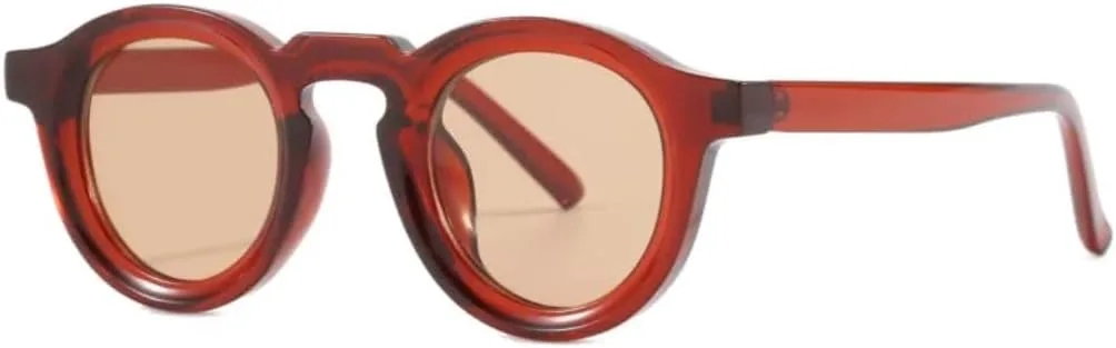 

Круглые солнцезащитные очки для женщин и мужчин в стиле панк-ретро, ​​модные, с прозрачными линзами, оправа с защитой от УФ-излучения UV400 UATXTAU, Tea