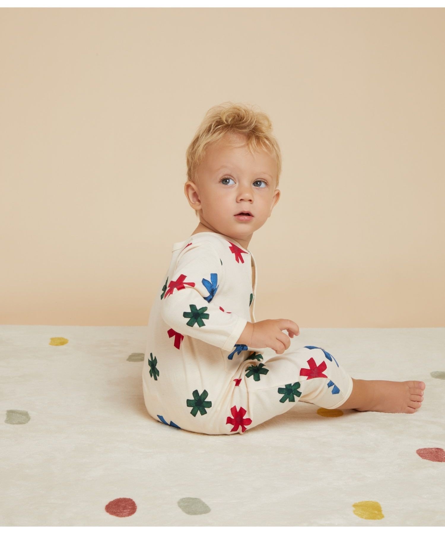 Комбинезон без носков с принтом Petit Bateau, Off-white/Print — фото 2