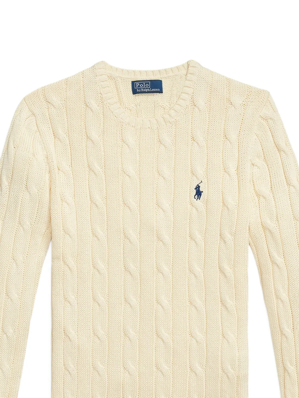 Свитер фактурной вязки с круглым вырезом POLO RALPH LAUREN, желтый — фото 2