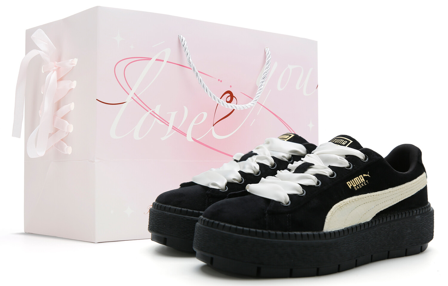 

Кроссовки Puma Platform Skateboarding Shoes Women's Low-top Black/yellow, светло-желтый