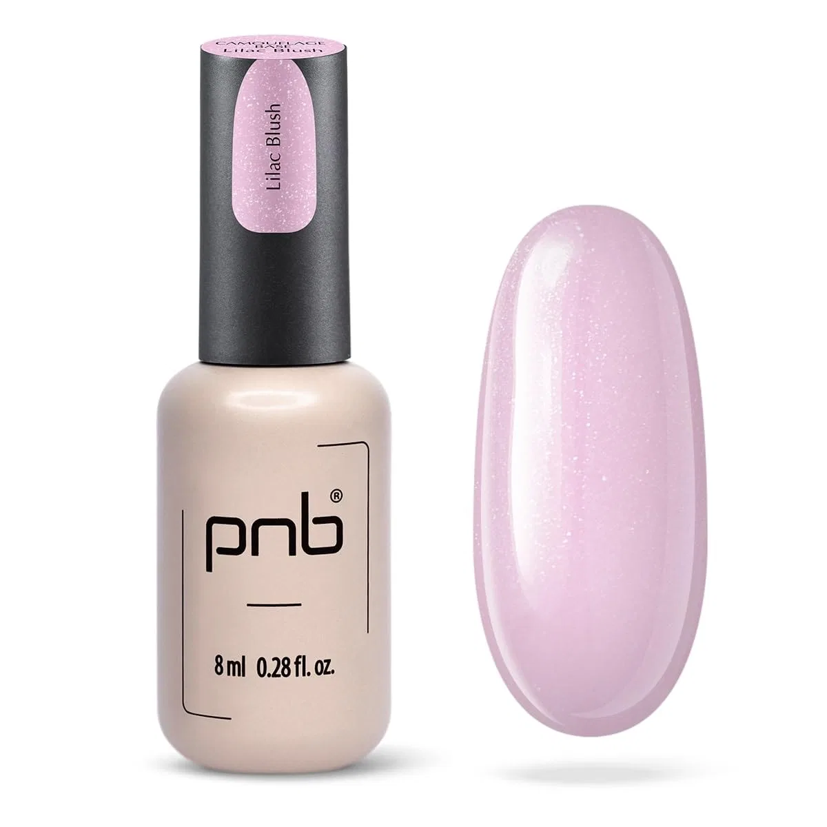 Камуфлирующая база UV/LED Lilac Blush 8 мл, самовыравнивающийся гель-лак Pnb Professional Nail Boutique
