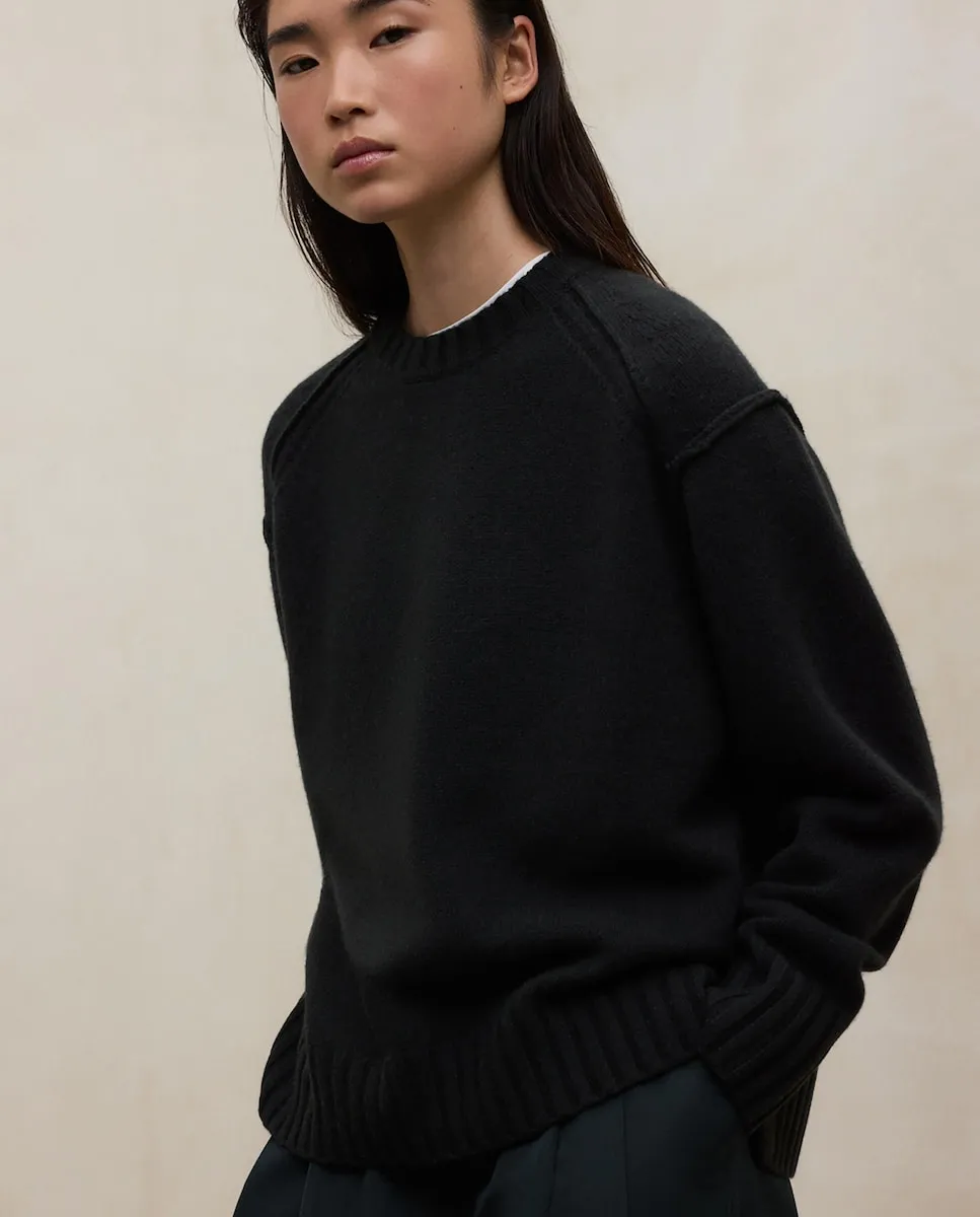 

Женский свитер из толстой пряжи с круглым вырезом Ecoalf, черный