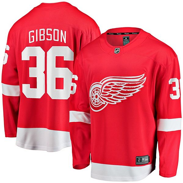 

Мужская красная домашняя футболка John Gibson Detroit Red Wings Breakaway Fanatics