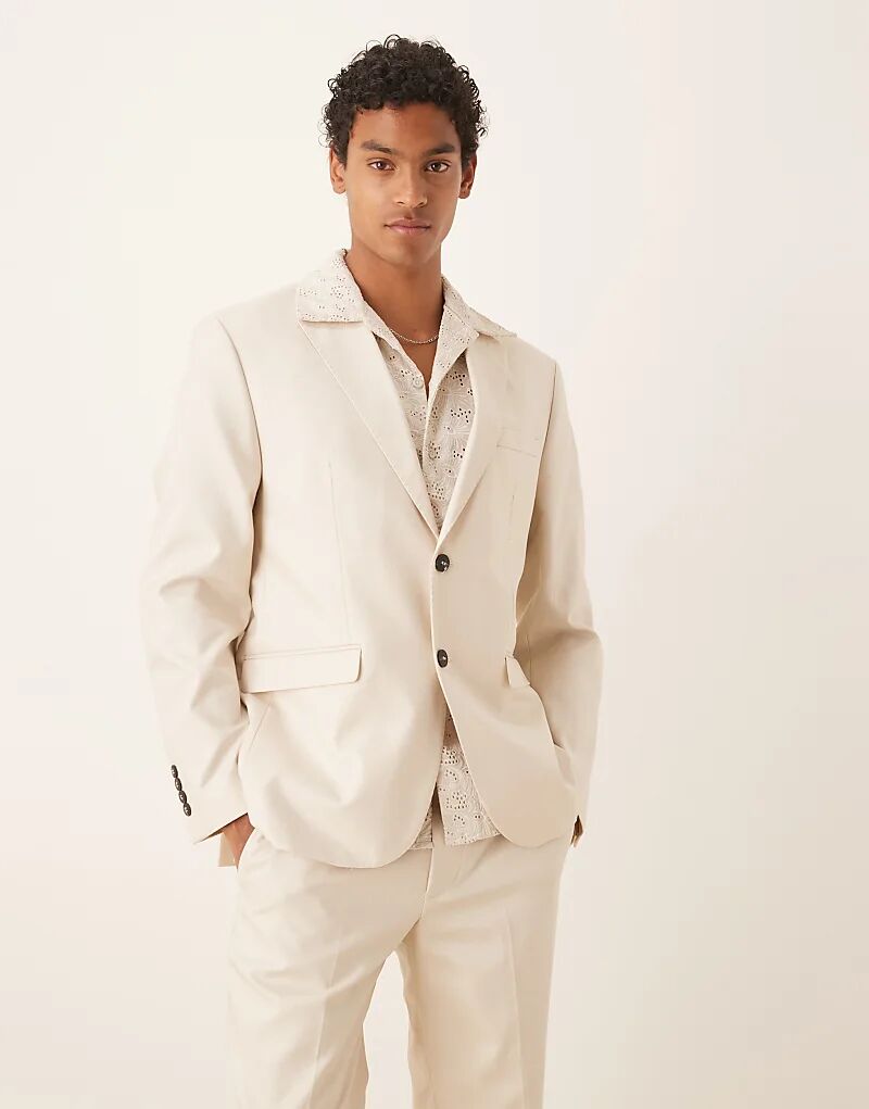 

Selected пиджак Ascot стандартного кроя кремового цвета