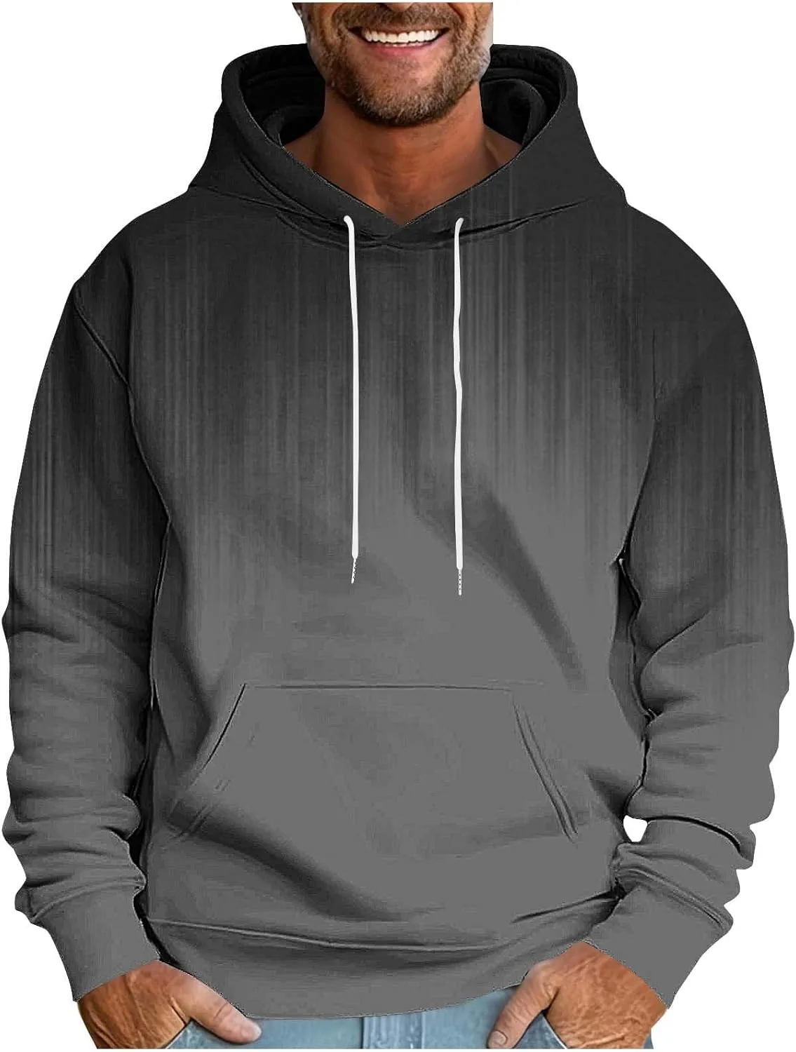 

Мужской флисовый худи с принтом тай-дай, свободный крой, с карманом