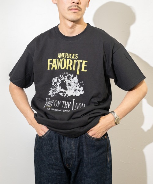 

Футболка с принтом, унисекс, короткий рукав FRUIT OF THE LOOM, черный