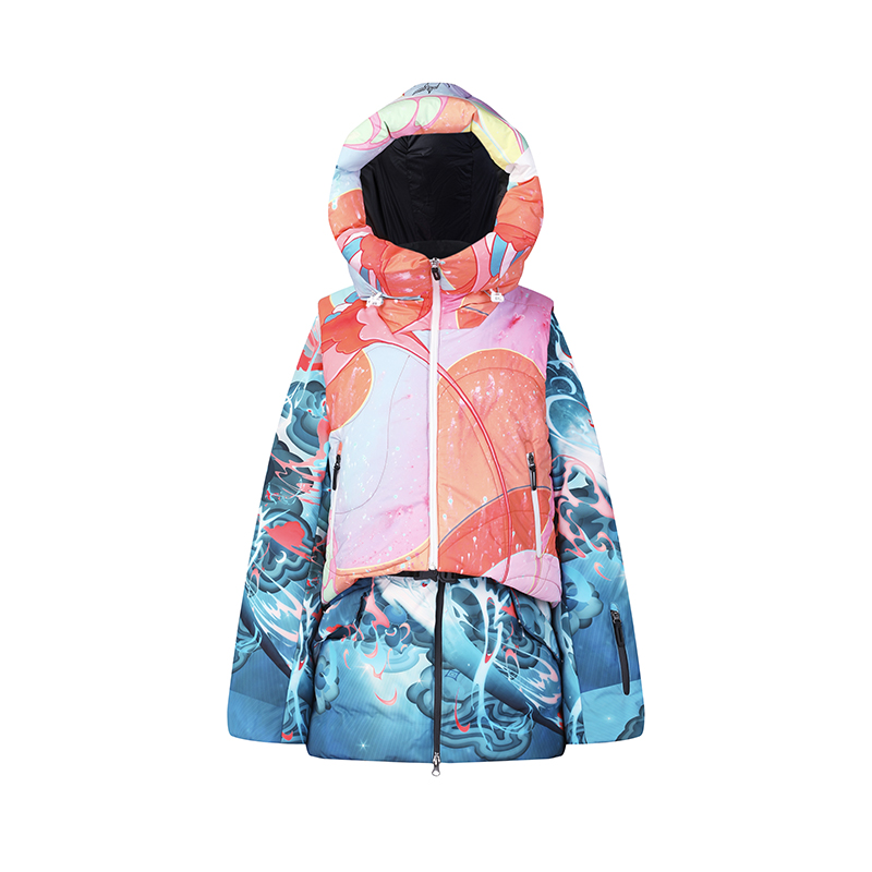 

FILA Женский пуховик с принтом по всей поверхности, All Over Print