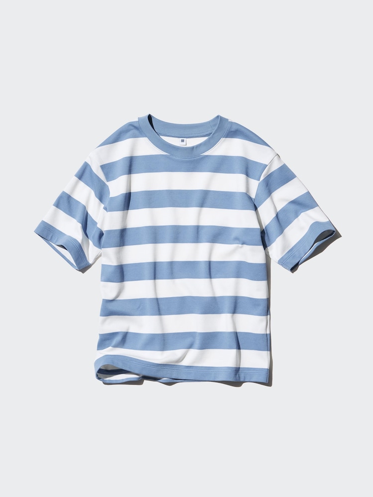 

Хлопковая футболка в полоску airism Uniqlo, синий