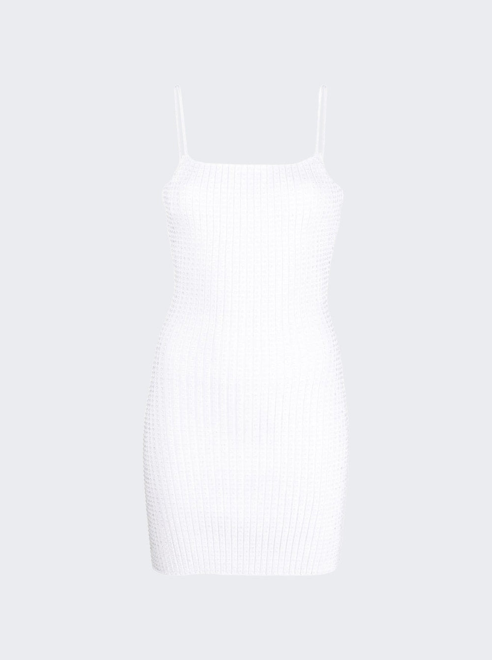 

Мини-платье в рубчик с прозрачным кристаллом alexanderwang, белый