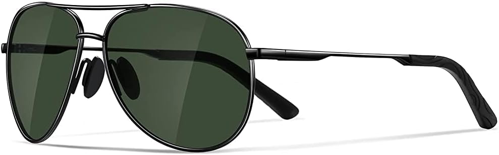 

Поляризованные солнцезащитные очки-авиаторы Eiuizah для мужчин и женщин — классические солнцезащитные очки для вождения, рыбалки и защиты от УФ-излучения, C6(1 Pack) Grey Frame/Blackish Green Lenses