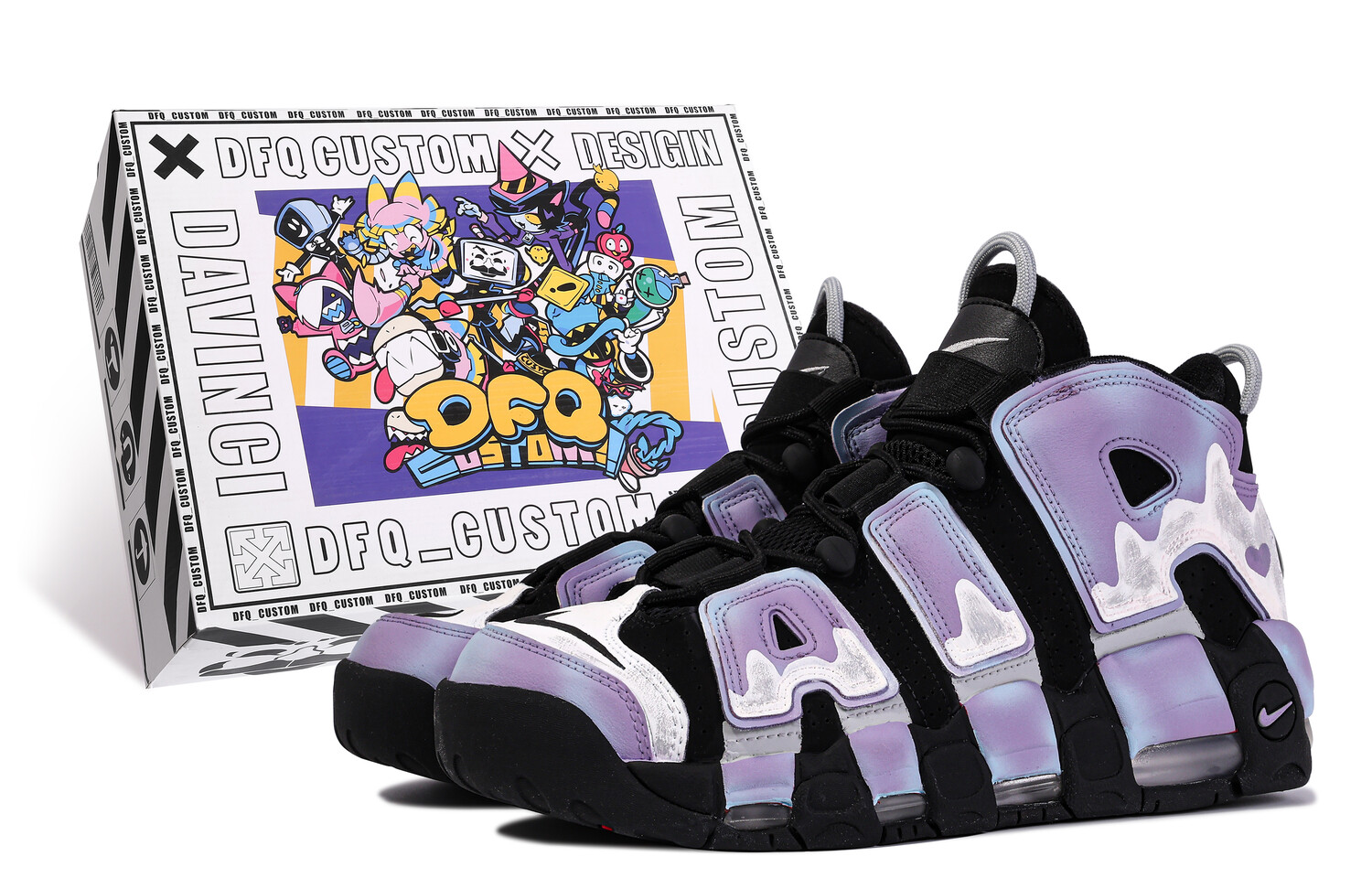 

Кроссовки Nike Air More Uptempo Vintage Basketball Shoes Men Mid-Top Purple Black