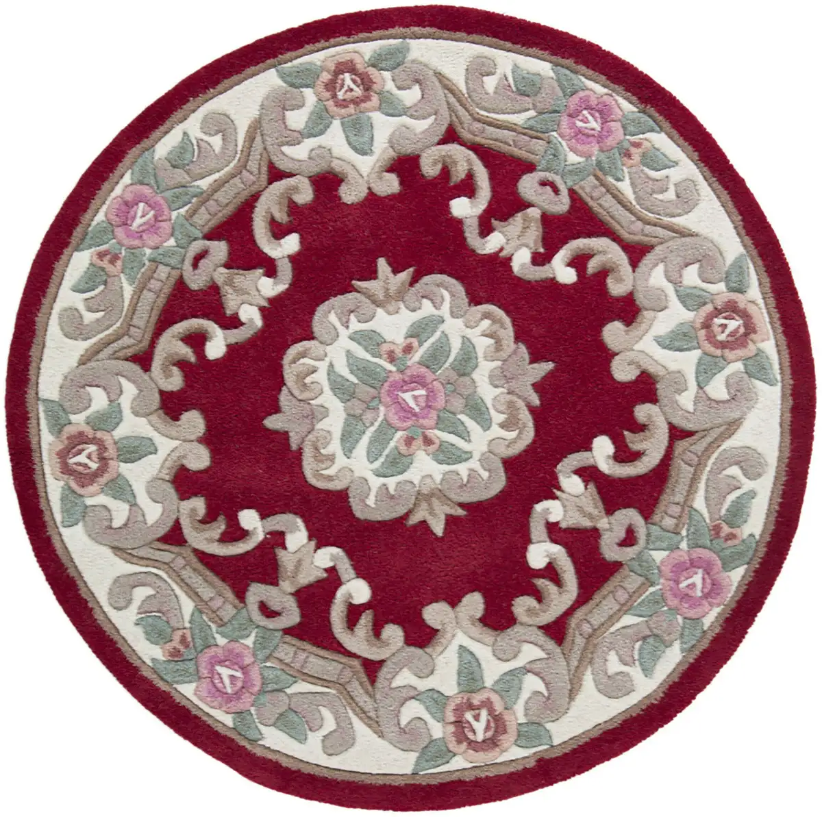 

FLAIR RUGS Шерстяной ковер "Aubusson", круглый Ø 120 см, красный