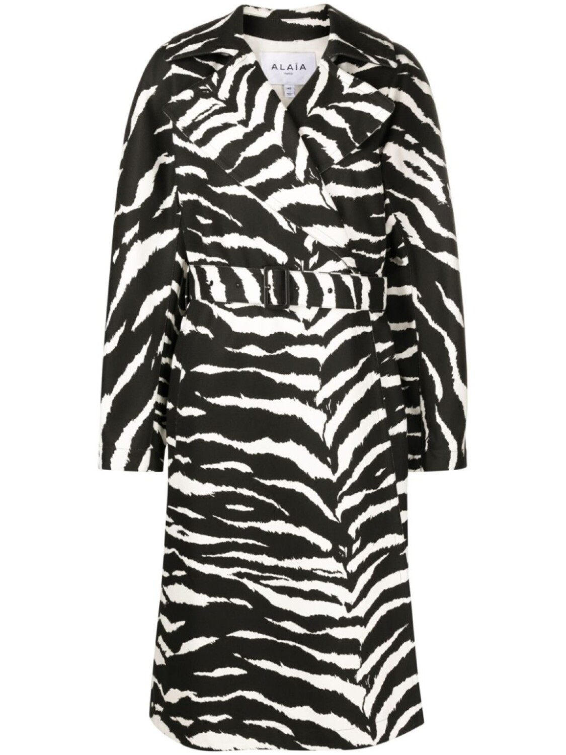 

Alaïa тренч с зебровым принтом, черный