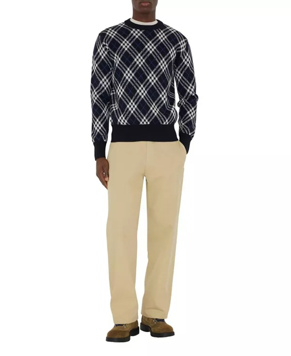 

Свитер из смесовой шерсти в клетку Burberry, синий