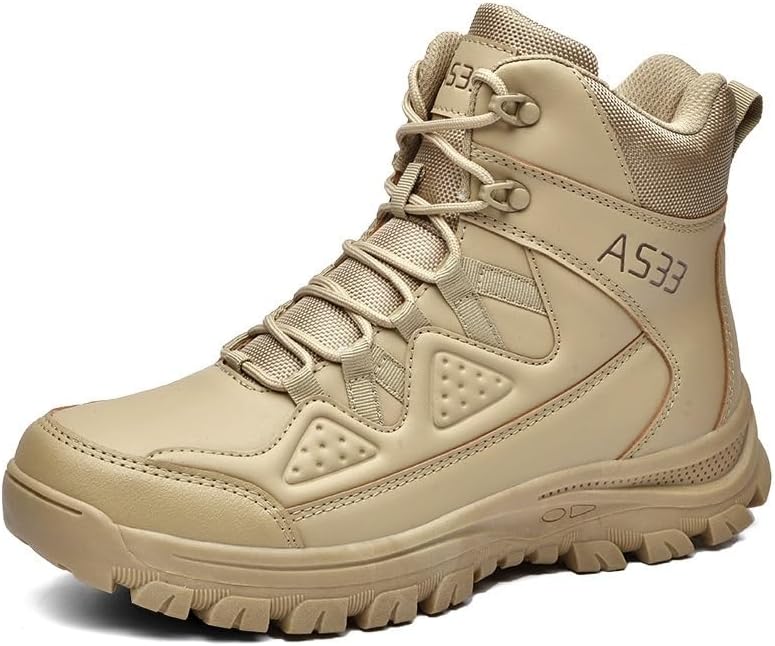 

Мужские высокие походные ботинки - верх из кожи, толстая противоскользящая резиновая подошва, для походов Heelvirtuosa, коричневый