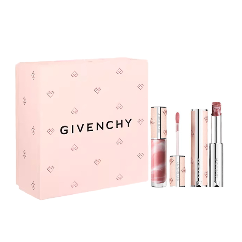 

Жидкая помада увлажняющая помада набор для макияжа легко растушевывается натуральная 2,8 г+6 мл Givenchy, two-piece set: sweet lipstick #n117 2.8g+sweet lip gloss #210 6ml