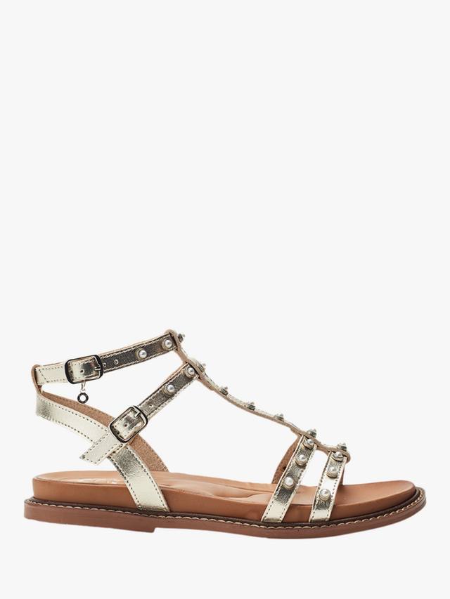 Limbah Leather декорированные гладиаторские сандалии Moda in Pelle, Gold