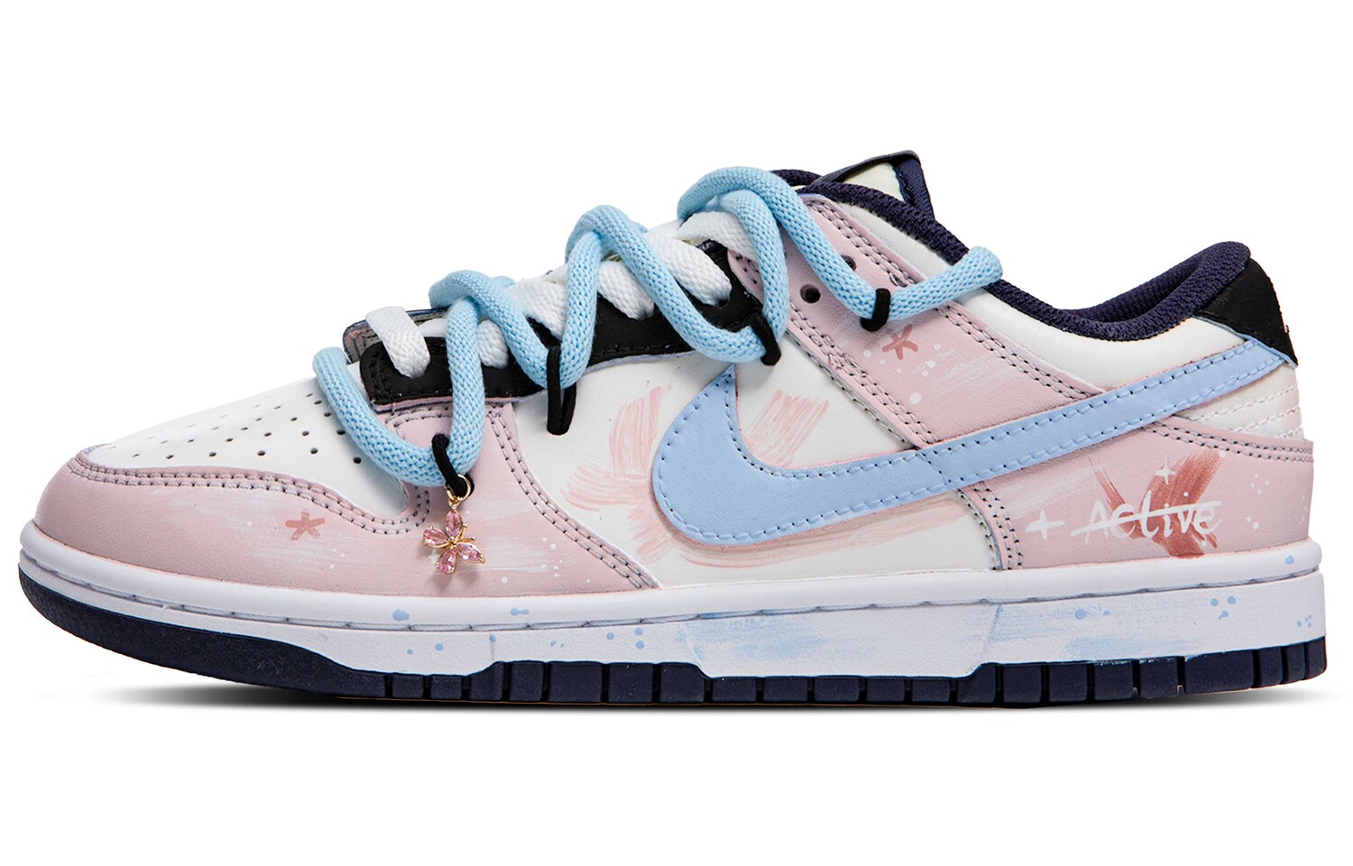 

Кроссовки Nike Dunk Skateboarding Shoes Women's Low-top Pink/white/blue, розовый