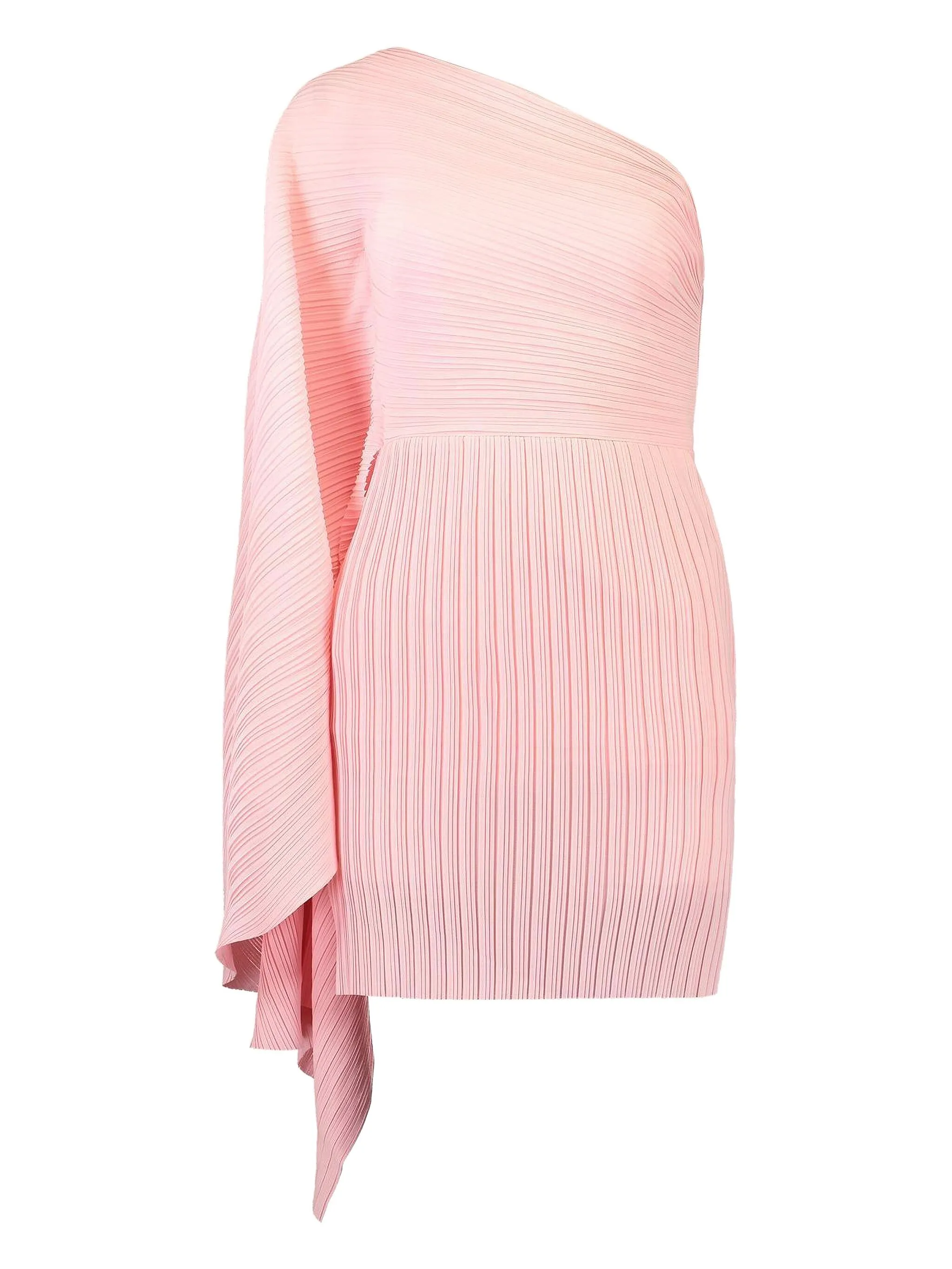 

Плиссированное мини-платье на одно плечо Solace London, розовый